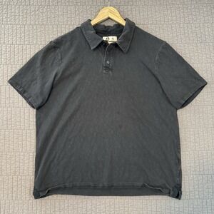 American Giant Polo Shirt Men's XL Black Short‎ Sleeve Made In USA Work Casual
